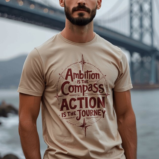 Camiseta A ambição é a compulsão - Tipografia Inspiracional (Criador carregado)