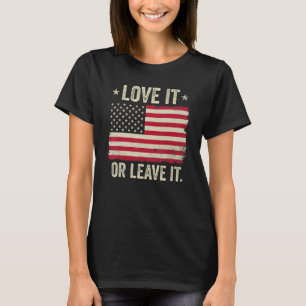 Camiseta A América O Ama Ou O Deixa Na Bandeira Americana