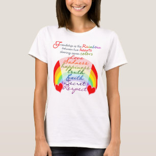 Camiseta A amizade é o arco-íris BFF que diz o design