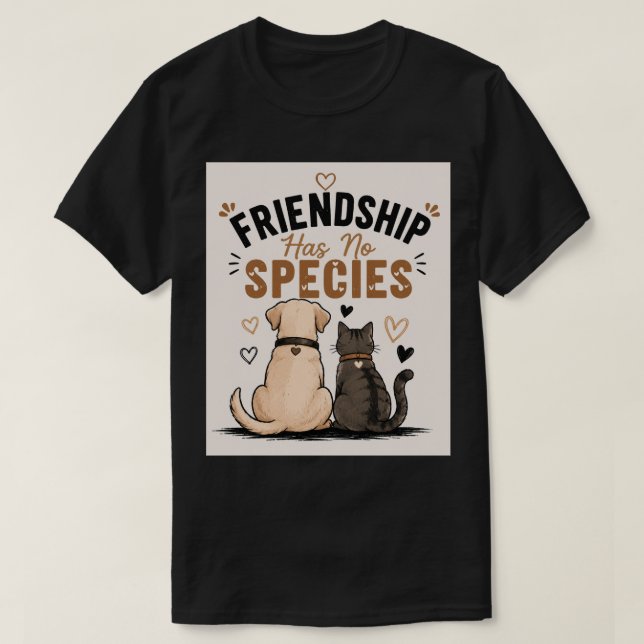 Camiseta A Amizade Não Tem Espécie (Frente do Design)