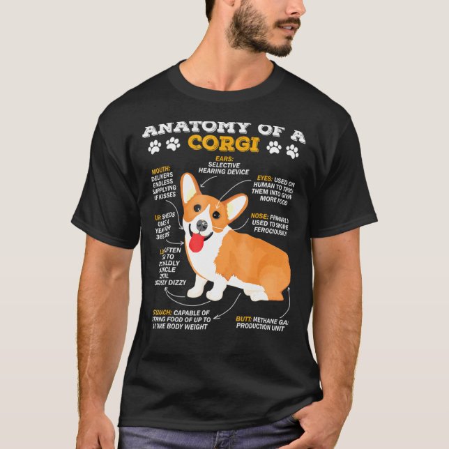 Camiseta A Anatomia de um Corgi (Frente)