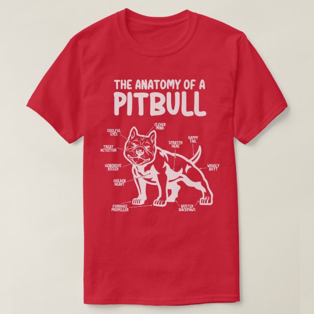 Camiseta A Anatomia de um pombo-canino, Engraçado Cachorro  (Frente do Design)