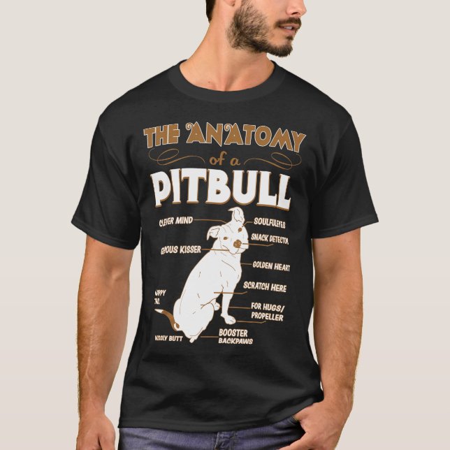 Camiseta A Anatomia Dos Pet-Lover Pitbull Dava Presente (Frente)
