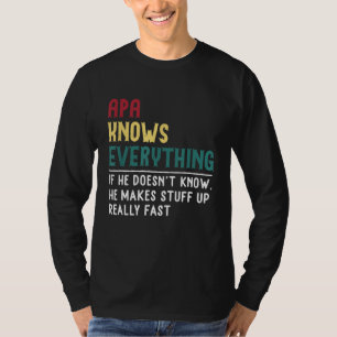 Camiseta A Apa Engraçada sabe tudo presente de Dia de os pa