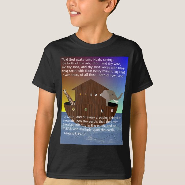 Camiseta A arca de Noah (com escritura) caçoou o t-shirt (Frente)