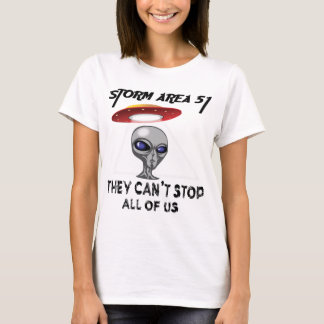 Camiseta A área 51 da tempestade não podem parar todos nós