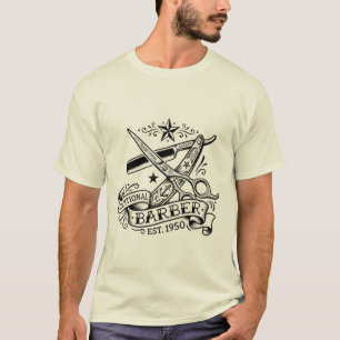 Camiseta A Aresta Afiada   Gráfico Flash de Barbeiro Old-Sc