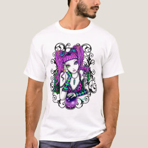 Camiseta A arte feericamente do arco-íris de Emily caçoa
