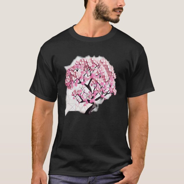 Camiseta A árvore da Primavera Cherry Blossom da vida Geome (Frente)