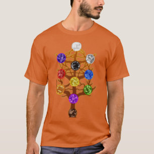 Camiseta A Árvore da Vida Abstrato Minimalista Kabbalah Des