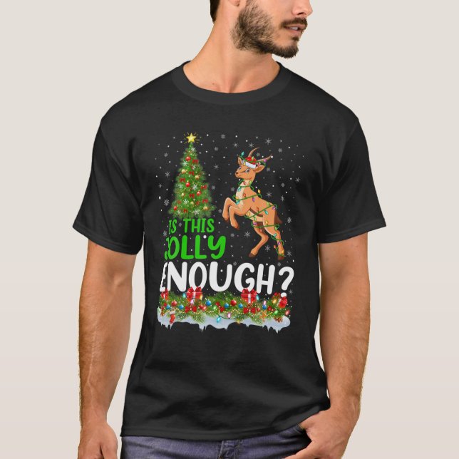 Camiseta A Árvore De Iluminação Xmas É Um Antílope C Sufici (Frente)