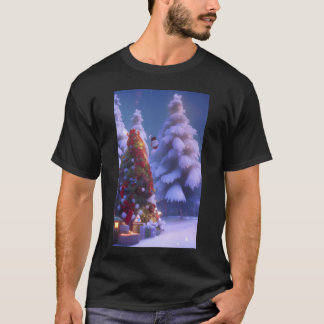 Camiseta A árvore de Natal está se aproximando dos amigos