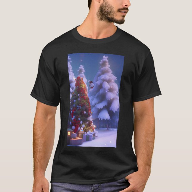 Camiseta A árvore de Natal está se aproximando dos amigos (Frente)