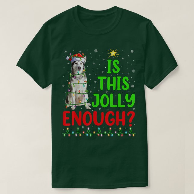 Camiseta A Árvore De Xmas É Jolly O Suficiente Para Malamut (Frente do Design)