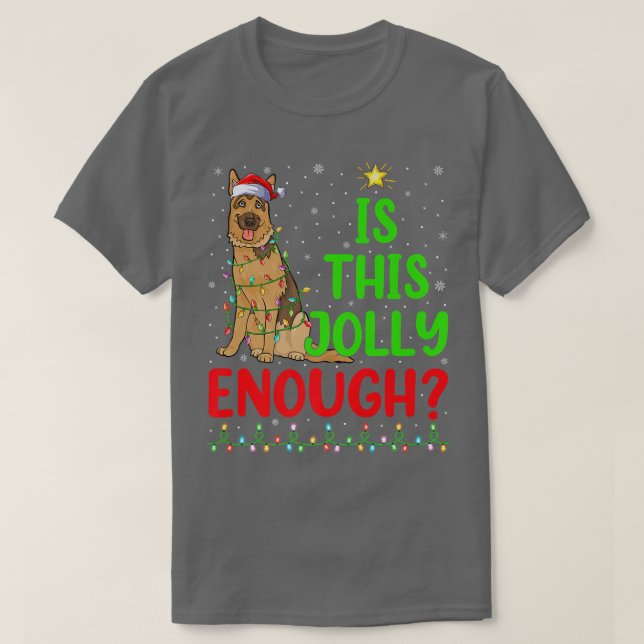 Camiseta A Árvore De Xmas É Jolly Suficiente Em Malinois Be (Frente do Design)