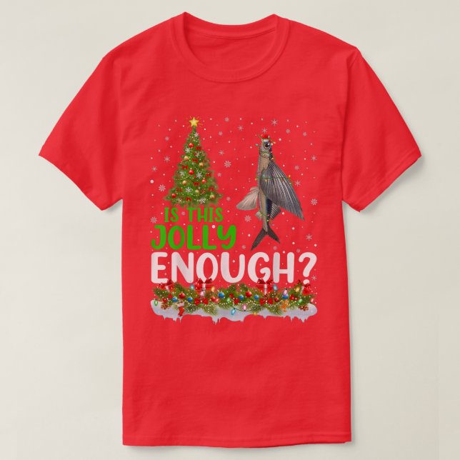 Camiseta A Árvore De Xmas É Um Natal De Peixe Voador Sufici (Frente do Design)