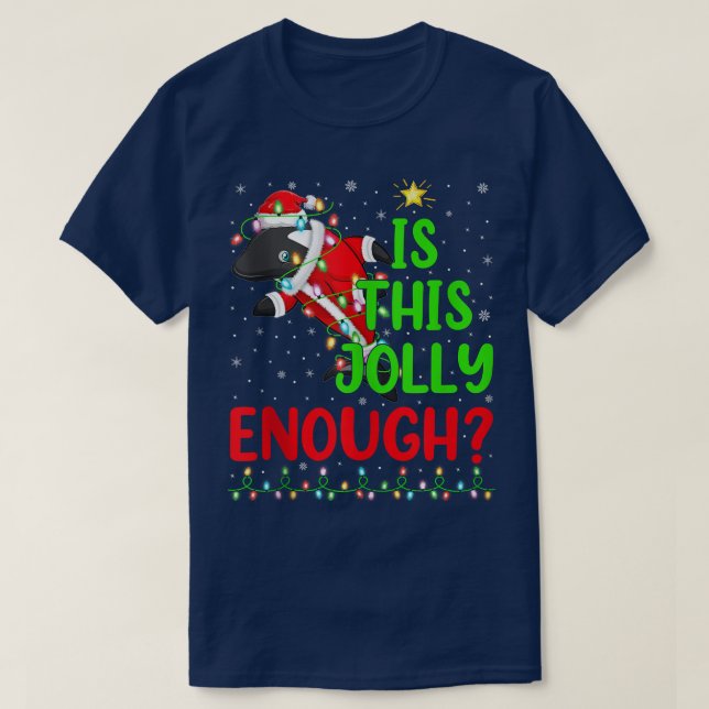 Camiseta A Árvore De Xmas Engraçada É Jolly O Suficiente De (Frente do Design)