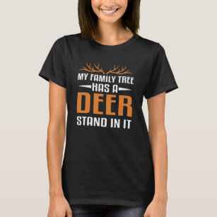 Camiseta A árvore genealógica da caça dos cervos tem o