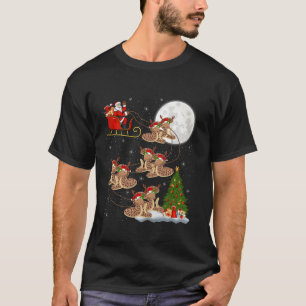 Camiseta A Árvore Xmas Luz Papai noel Engraçada Andando Cob