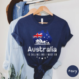 Camiseta A Austrália Está Ligando E Eu Tenho Que Ir Para A 