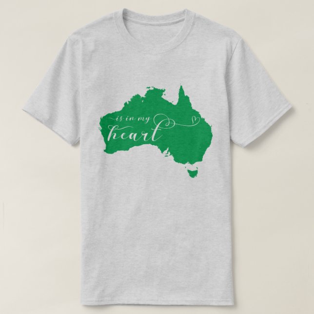 Camiseta A Austrália Está No Meu Coração (Frente do Design)
