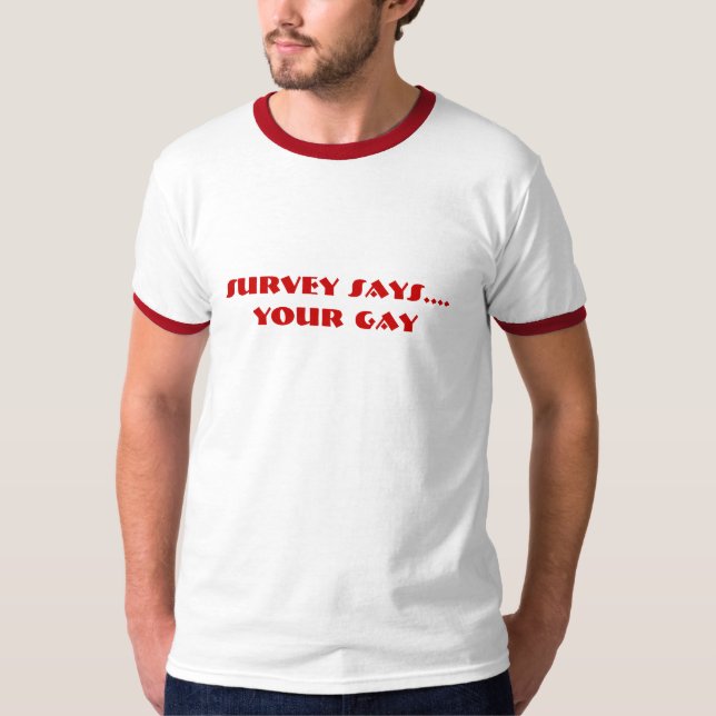 Camiseta a avaliação diz…. seu gay (Frente)