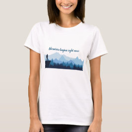 Camiseta A aventura começa agora viagem aspas