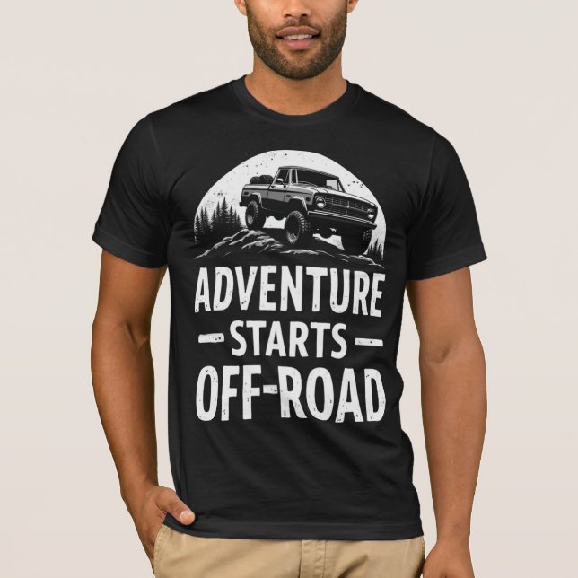 Camiseta A aventura começa fora de estrada (Frente)
