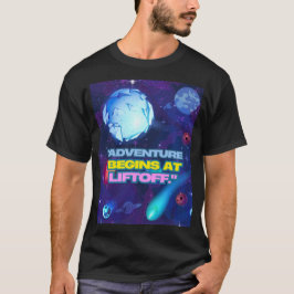 Camiseta A aventura começa no copo isolado de decolagem