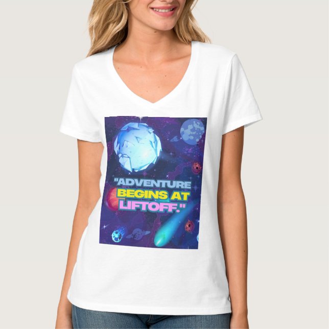 Camiseta A aventura começa no elevador isolado (Frente)