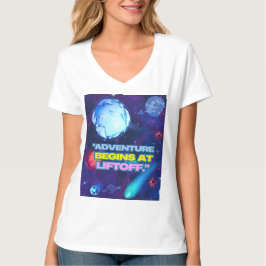 Camiseta A aventura começa no tumbler isolado de decolagem