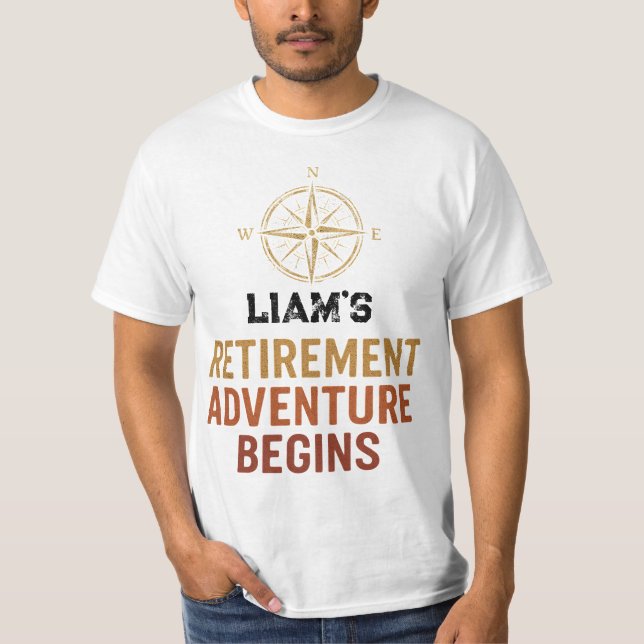 Camiseta A aventura de aposentadoria começa, aposentada (Frente)