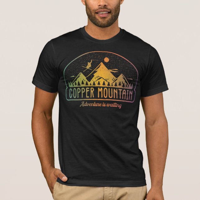 Camiseta A Aventura de Esqui de Montanha Retro está à Esper (Frente)