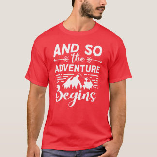 Camiseta A aventura do acampamento começa com os amigos do