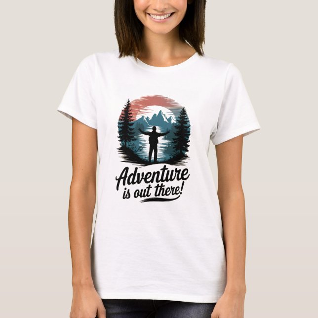 Camiseta A aventura está lá fora (Frente)