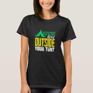 Camiseta A Aventura Vive Fora Do Seu Tent Summer Classic