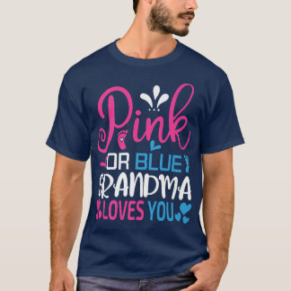 Camiseta A avó rosa ou azul ama a aparência de revelação de