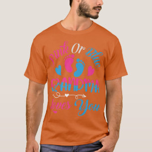 Camiseta A avó rosa ou azul ama a aparência de revelação de