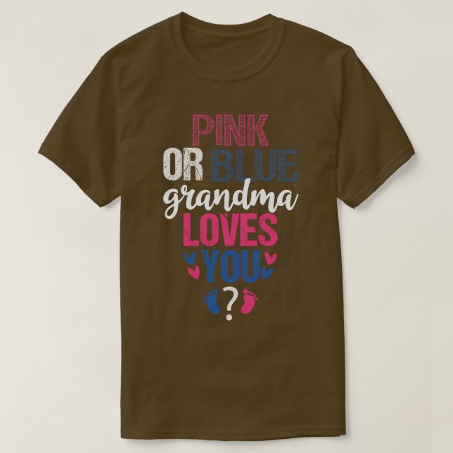 Camiseta A avó rosa ou azul ama você 2 (Frente do Design)