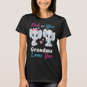 Camiseta A avó rosa ou azul ama você elefantes, querida