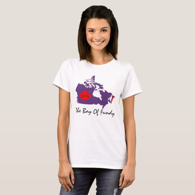 Camiseta A baía do pino de Canadá do amor de Fundy Nova (Frente Completa)