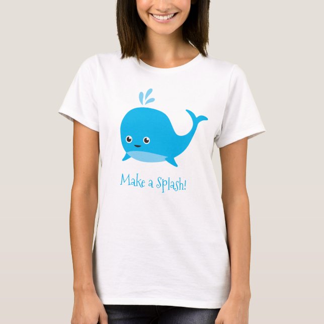 Camiseta A baleia bonito do bebê faz um respingo (Frente)