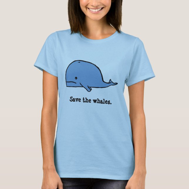 Camiseta a baleia, salvar as baleias (Frente)