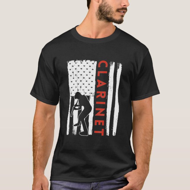 Camiseta A Banda Clarinetista do Orgulho Americano Marching (Frente)