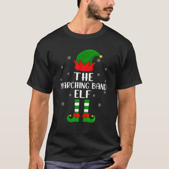 Camiseta A Banda Marching Elf Fam de Natal Igualando (Frente)