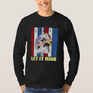 Camiseta A bandeira americana Bald Eagle deixa a liberdade