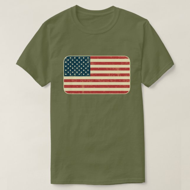 Camiseta A bandeira americana desvaneceu-se (Frente do Design)