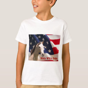 Camiseta A bandeira americana do cavalo caçoa o t-shirt