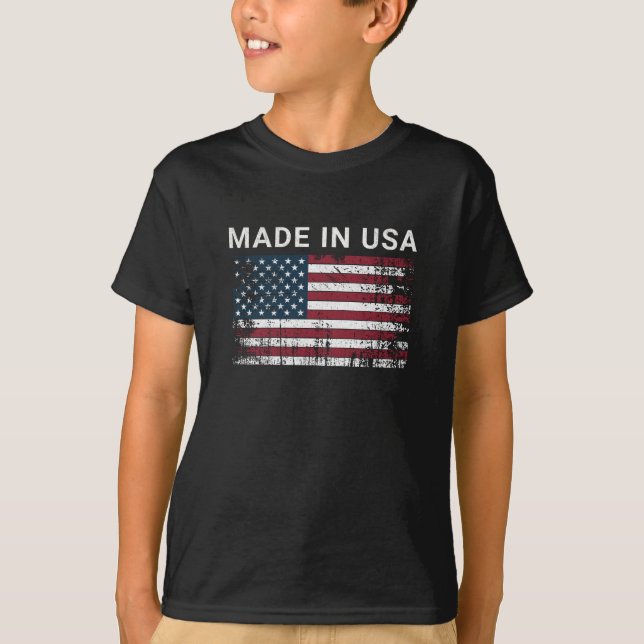 Camiseta A Bandeira Americana Feita Nos Estados Unidos Vint (Frente)