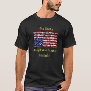Camiseta A bandeira Americana Incomoda-Se Em Cima De Rochas